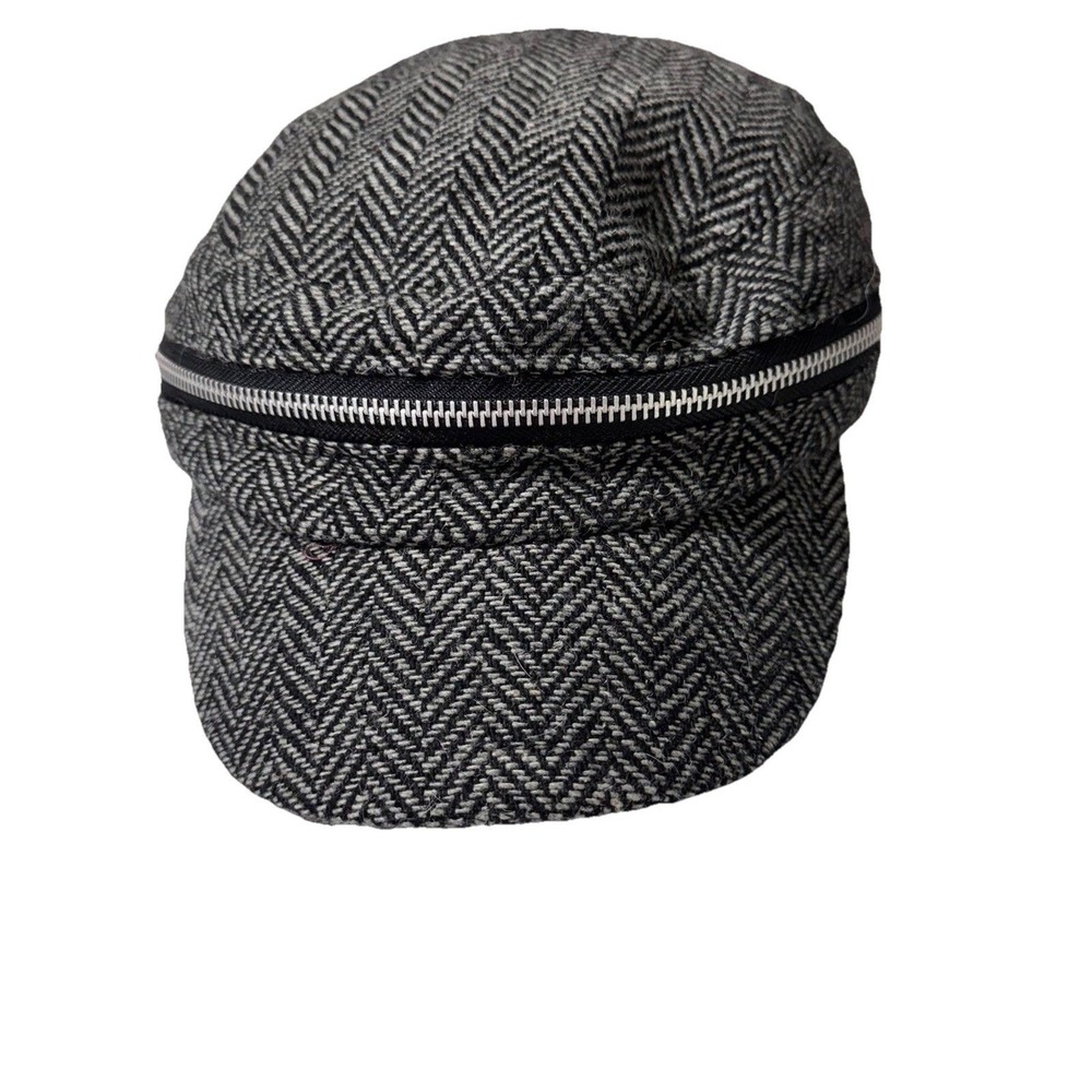 Converse Wool Blend Herringbone Cap  With Zipper *flaws* Lined